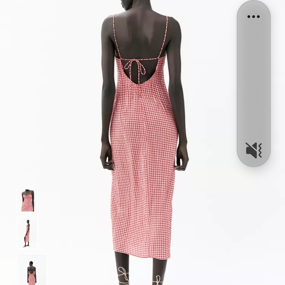 Zara Red Checkered Midi Dress - Picture 6 of 10